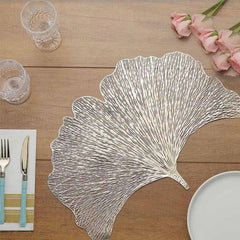 2pcs Set Non-Slip PVC Golden Fan Placemats