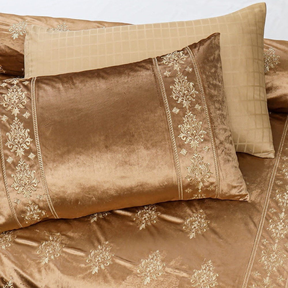 Bridal velvet bed sheet - mustard 2