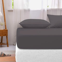 Cotton Fitted Sheet-Charcoal