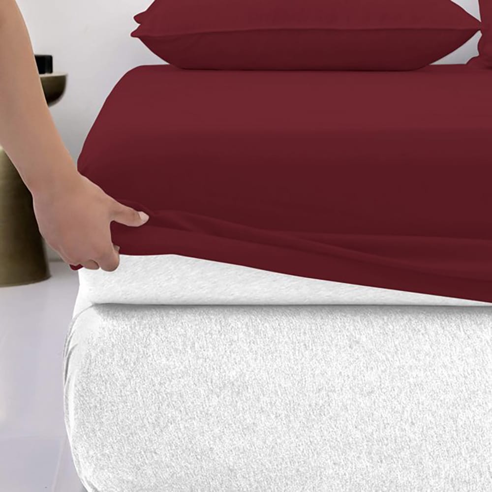 Cotton fitted sheet-Burgundy Color