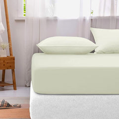 Cotton fitted sheet-Ivory