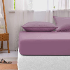 Cotton fitted sheet-Mauve