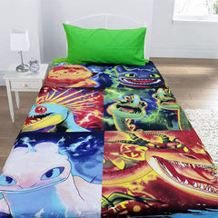 Dragon City Themed Cartoon Bed Sheet