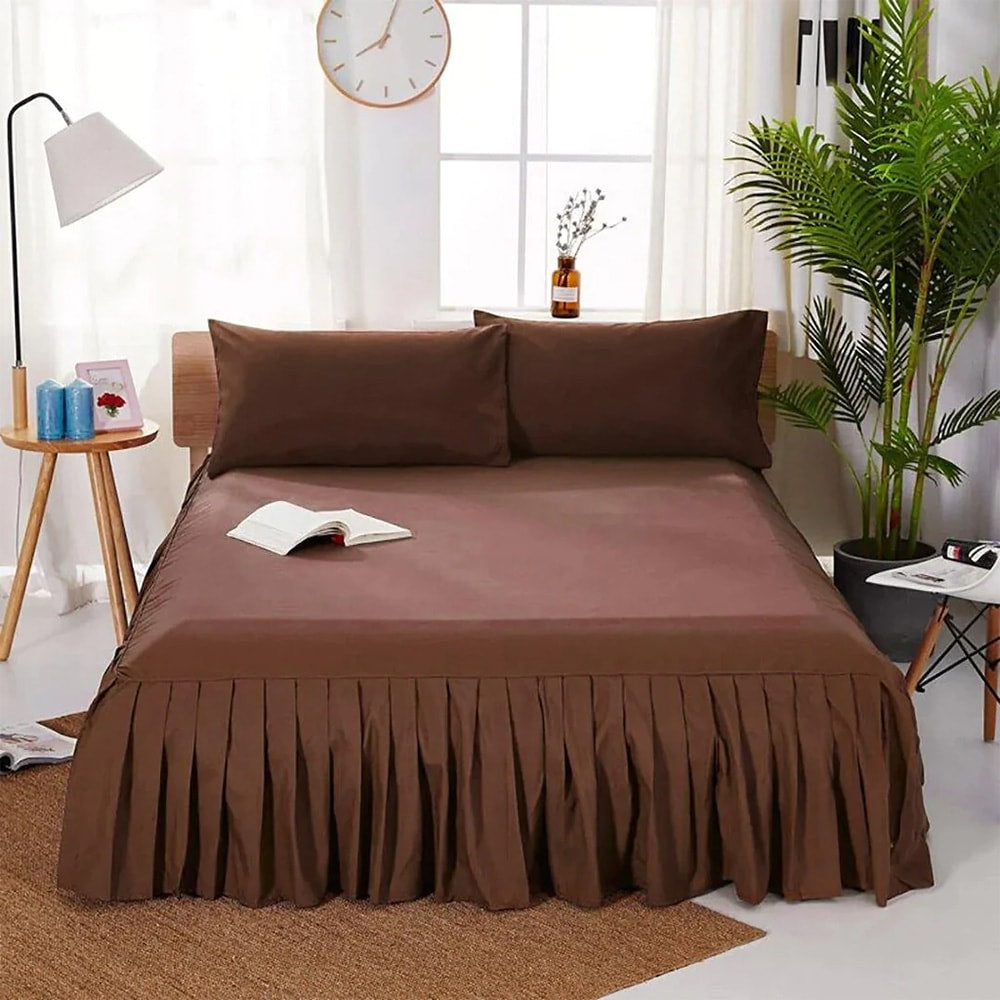 Frill Bed Sheet - Brown