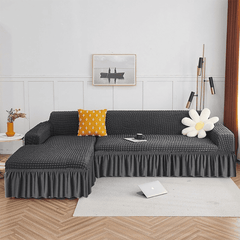 L-Shape Turkish Bubble Sofa cover - Grey