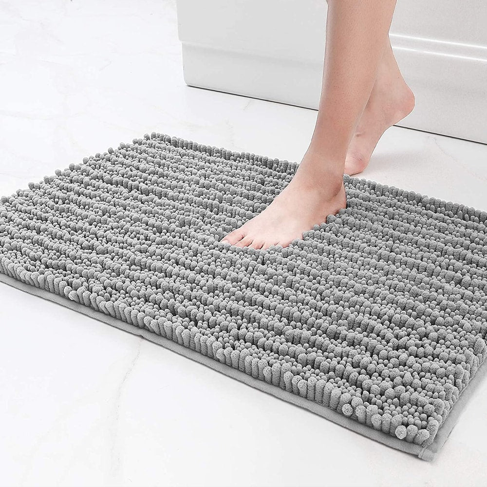 Microfiber Shaggy Door Mat Grey