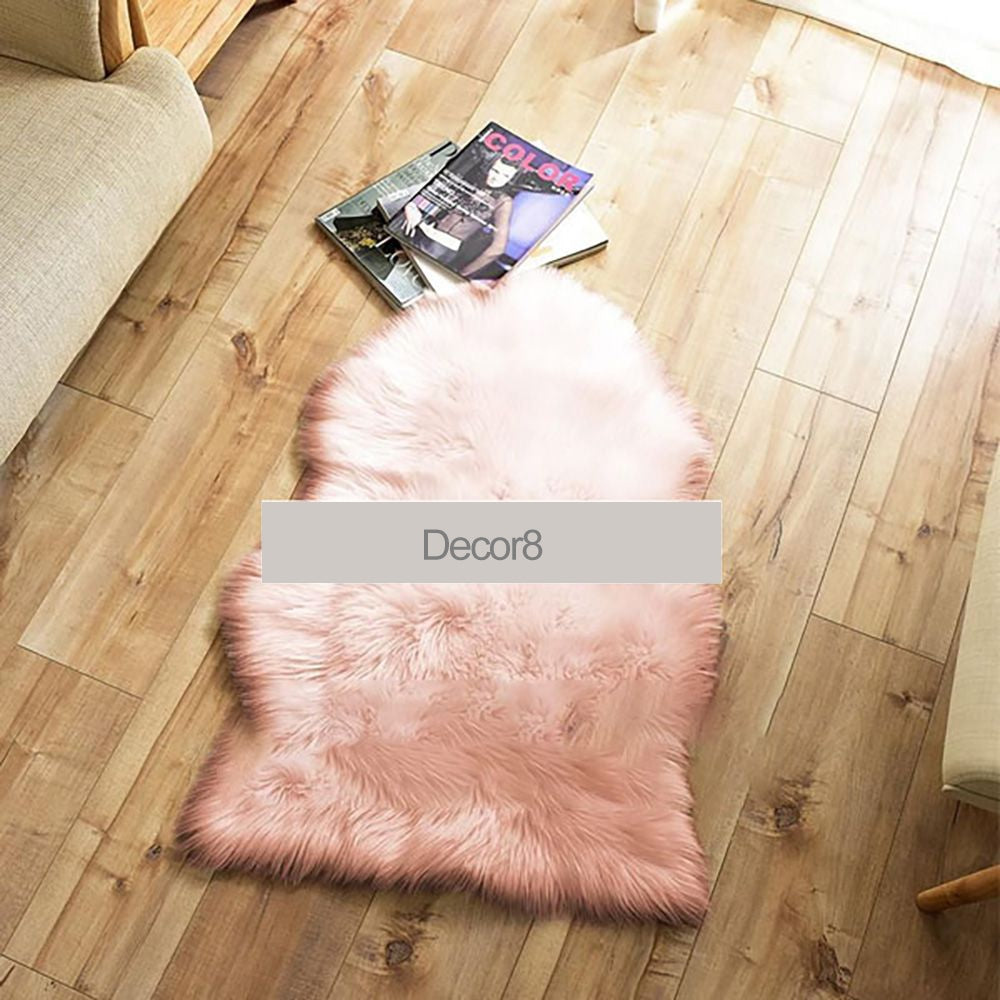 Pink Fluffy Faux Fur Mat