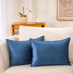 Premium Silk Pillow Cover – Dark Blue