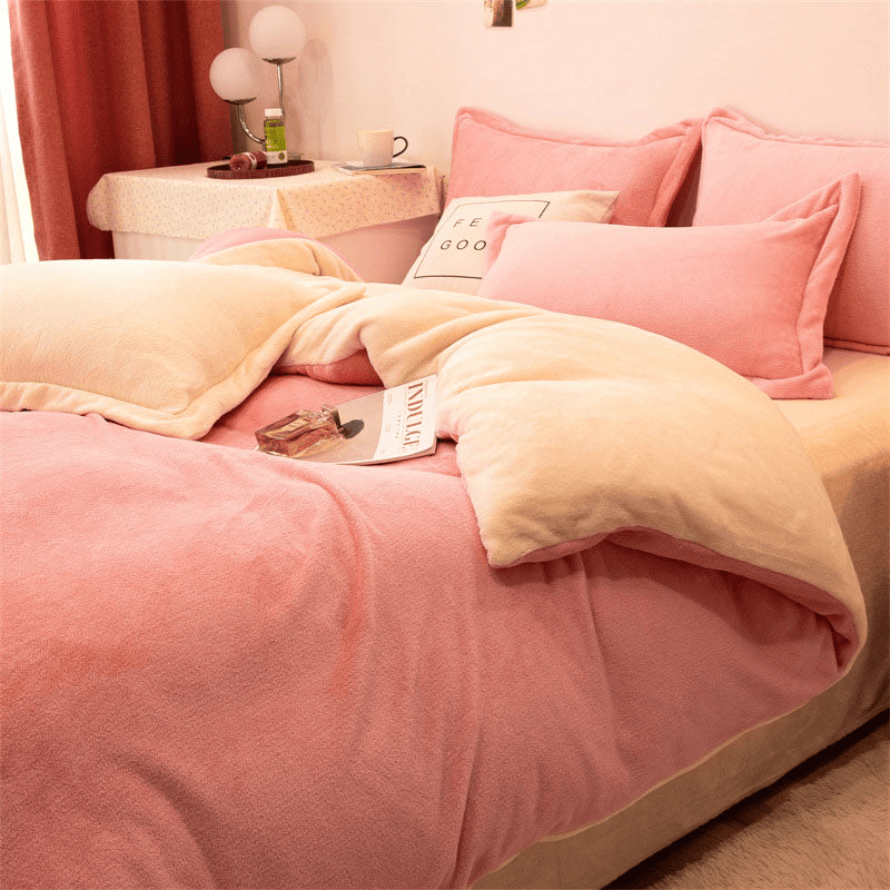 Reversible Duvet Cover - Coral Beige