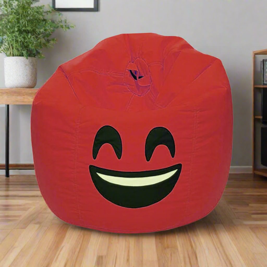 Smiley Face Bean Bag - Red