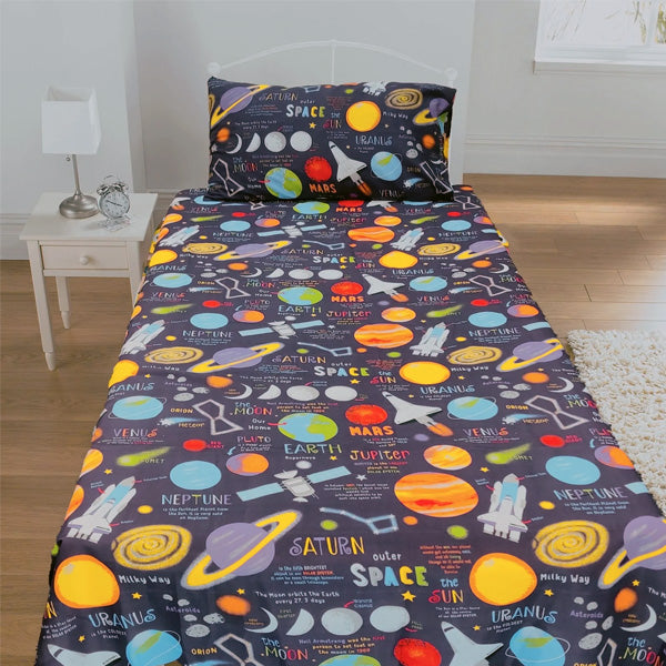 Space Galaxy Kids Bed Sheet