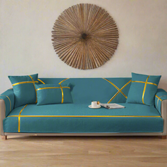 Premium Velvet Sofa Cover - Anti Slip - Teal