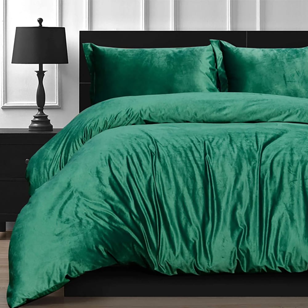 Velvet Quilt Cover - Green