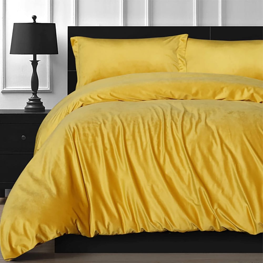 Velvet Quilt Cover - Yellow