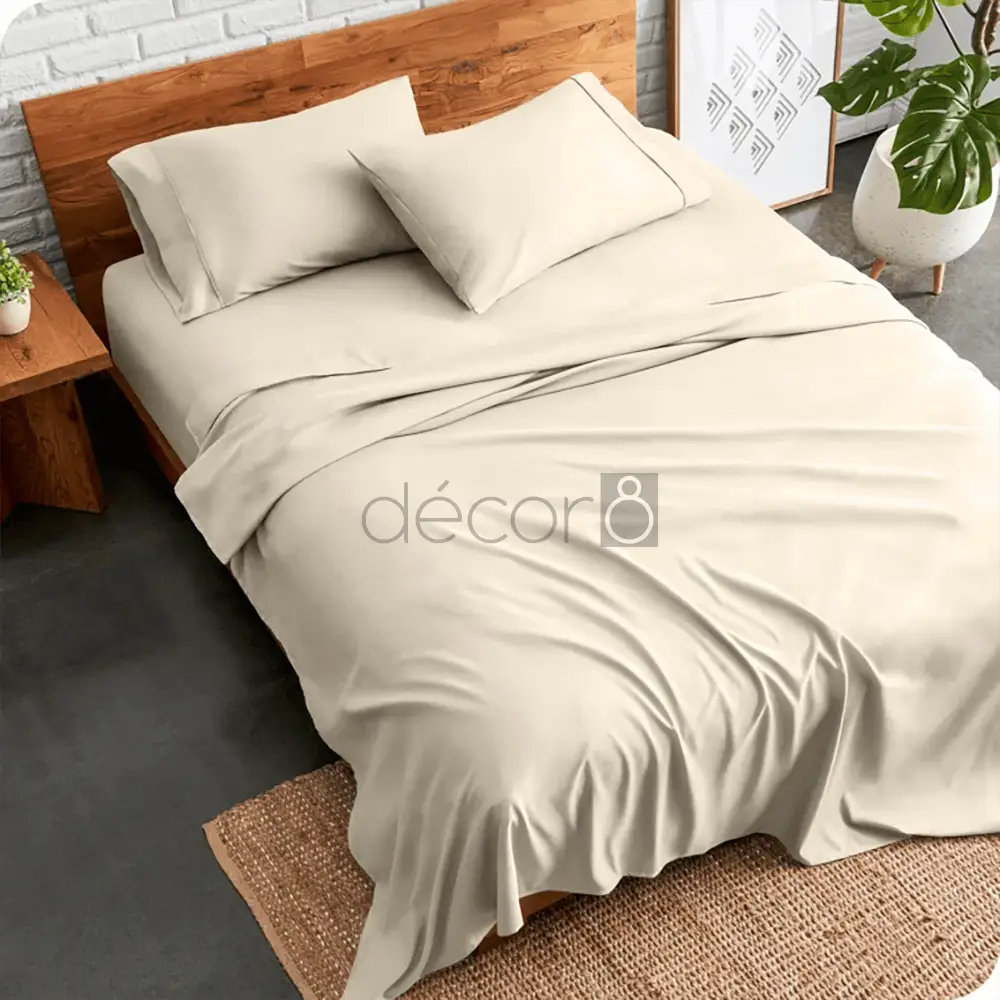 plain bed sheet - beige