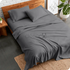 plain bed sheet - grey