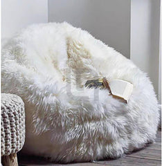 Giant Faux Fur Bean Bag - White