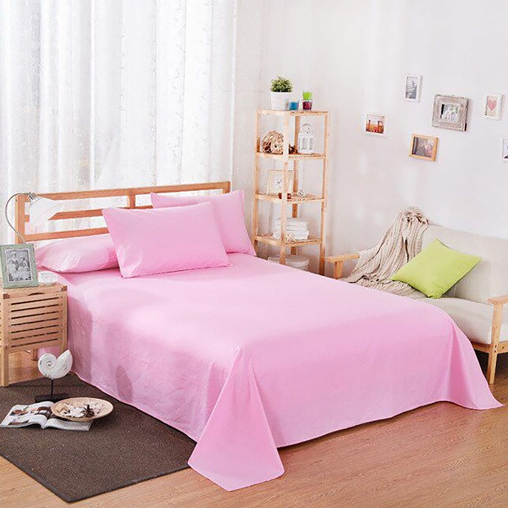 plain bed sheet -  pink