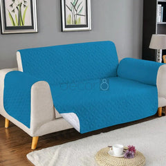 Ultrasonic Quilted Sofa Cover - Cyan Blue