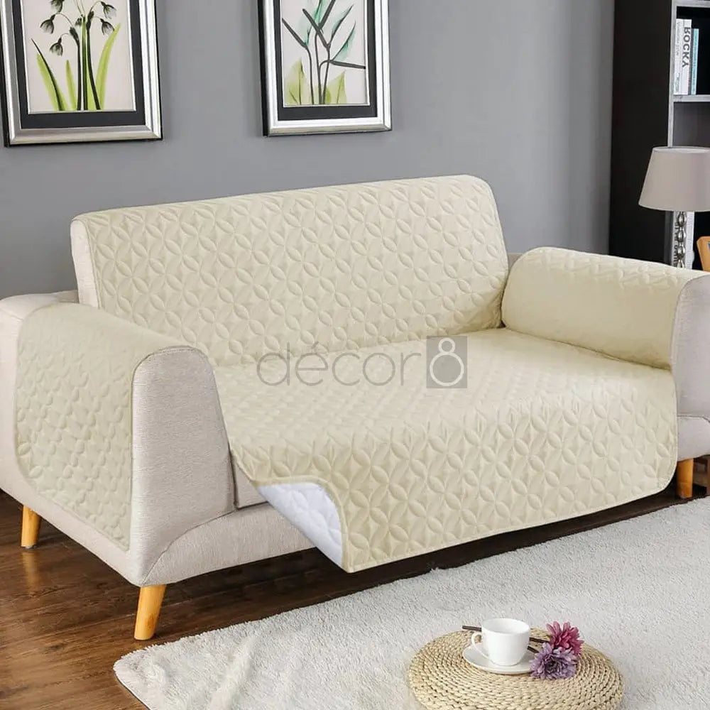 Ultrasonic Quilted Sofa Cover - Off White