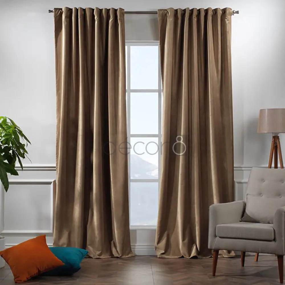 velvet curtains Antique Brass