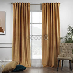 velvet curtains apricot gold