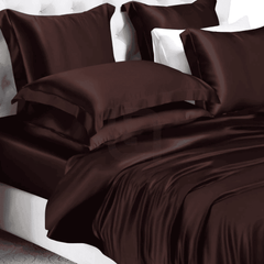 Silk Duvet Cover Set Brown Color