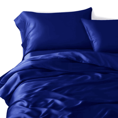 Silk Duvet Cover Set Royal Blue Color