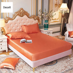 silk fitted sheet orange