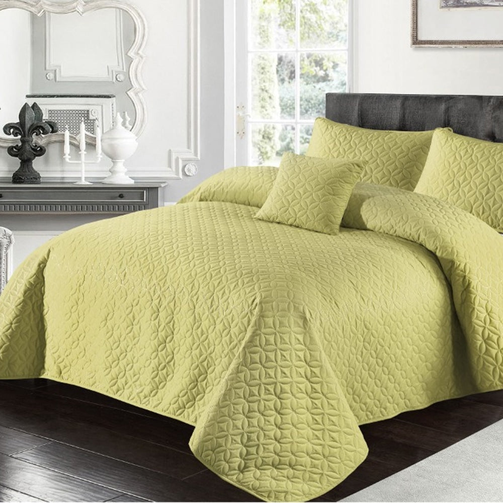 ultrasonic quilted bed sheet - olive green