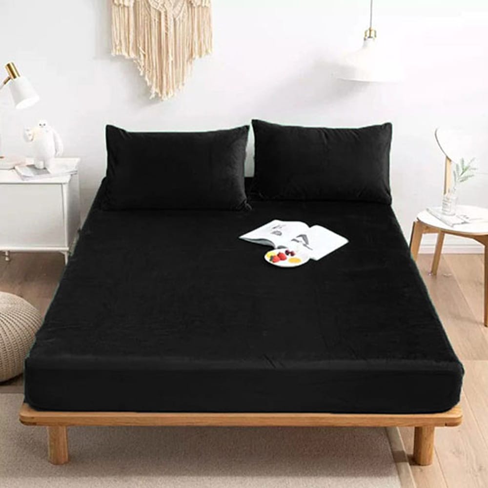 velvet fitted sheet black